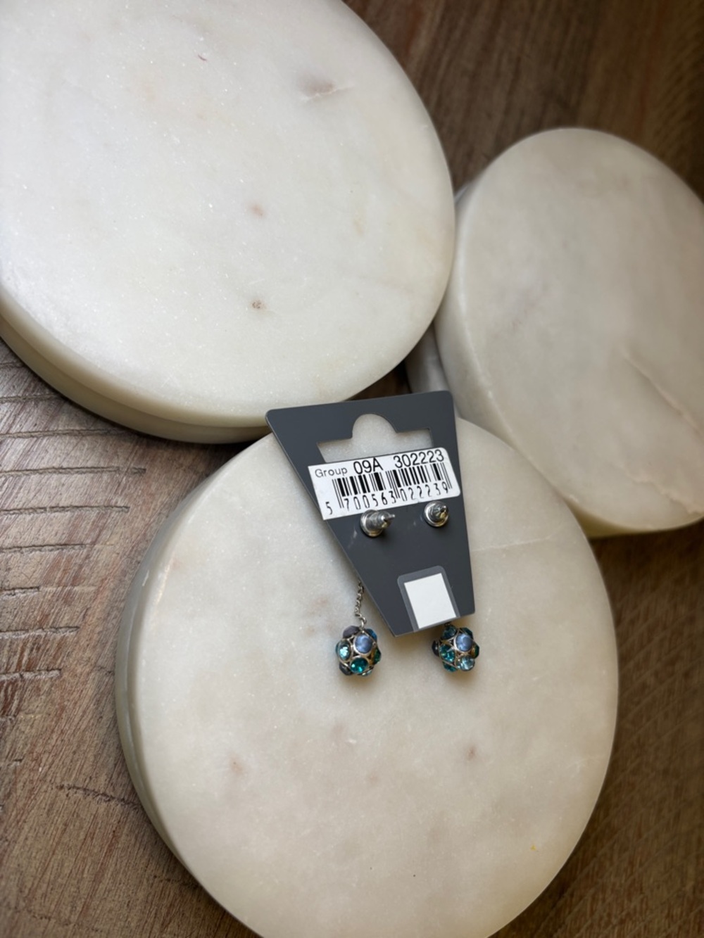 241 Pilgrim Teal Crystal Chain Drop Earrings - Picture 7 of 8